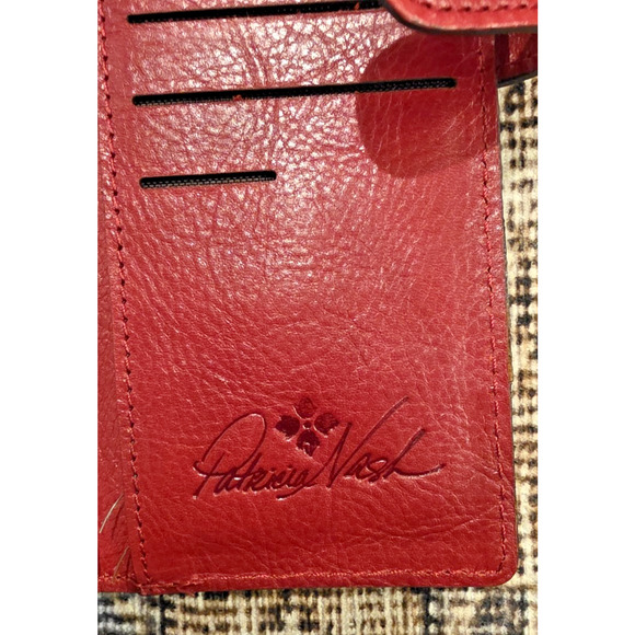NWT Patricia Nash Red Rosso Fiore Leather RFID Card Holder Wallet - Picture 6 of 6